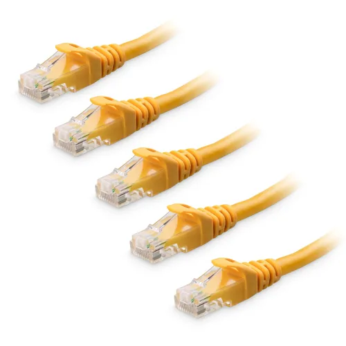 Vista 14 de Cable Matters Paquete de 5 cables Ethernet Cat 6 cortos sin enganches de 10 Gbps, cable Cat 6, cable Cat6, cable Ethernet, negro 24 AWG cobre