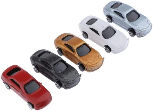 Vista 8 de LoveinDIY 30 unidades de autos miniatura surtidos para manualidades de diorama, escala Z 1:200, multicolor