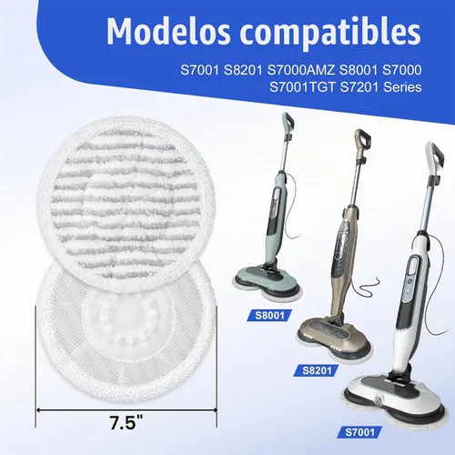 Vista 2 de Paquete de 12 almohadillas para mopa de vapor compatibles con Shark