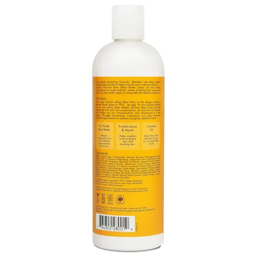 Vista 2 de Sheamoisture Loción corporal hidratante para piel seca Loción sin parabenos de manteca de karité cruda 13 oz