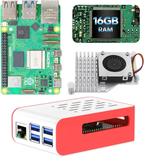 Vista 11 de Kit básico de iRasptek para Raspberry Pi 5 RAM 4GB con carcasa Pi 5 y refrigerador activo