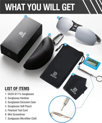 Vista 118 de Duco - Gafas de sol deportivas polarizadas para hombre con protección UV 8177s