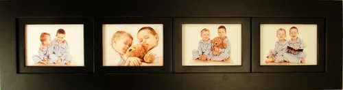 Vista 2 de My Barnwood Frames - Marco de fotos de madera de collage negro ligeramente envejecido, hecho a mano en los Estados Unidos