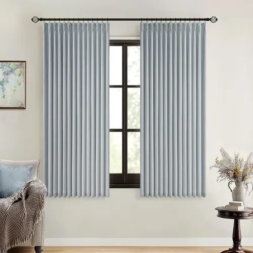 Vista 36 de MIULEE - Cortinas de lino beige con pliegues a presión 100% opacas para dormitorio, cortinas de ventana con memoria y bloqueo de luz para oscurecer