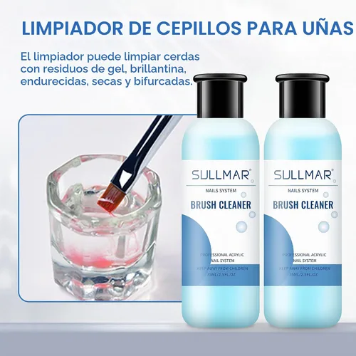 Vista 4 de Limpiador de cepillo de uñas, 5 onzas líquidas, 5.1 fl oz, limpiador y acondicionador de uñas de limpieza rápida, cepillo de uñas acrílico, cepillo