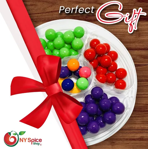 Vista 7 de NY Spice Shop Bandeja surtida de chicles – Bandeja de chicles afrutados de 2 libras – Gumballs para bufé de dulces – Bolas de chicle jugosas