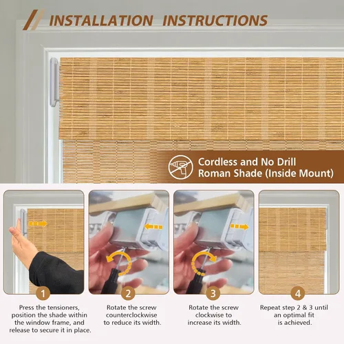 Vista 5 de LETAU cortinas de madera para ventanas con cenefa, filtran la luz