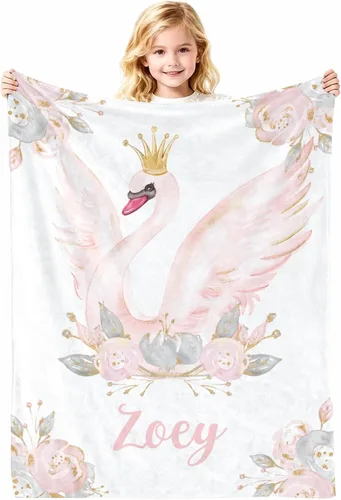 Vista 9 de Manta de bebé personalizada con nombre, cobijas de franela suaves y personalizadas con diseño de animales para recién nacidos, niños y niñas