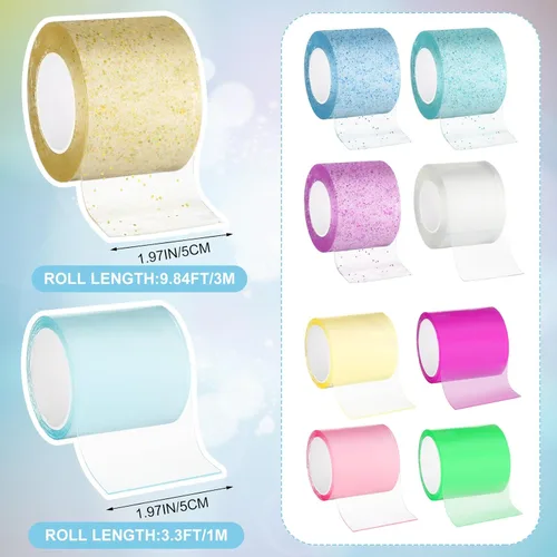 Vista 8 de HyDren Juego de 10 cintas nanoadhesivas, multicolor nano cinta, no requiere calefacción, adecuado para principiantes y niños, cinta colorida