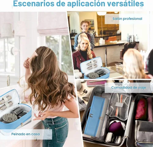 Vista 7 de BAGCRAZY Funda de viaje para Shark FlexStyle y Dyson Airwrap, azul