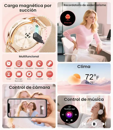 Vista 3 de LIGE Reloj inteligente para mujer, pantalla AMOLED de 1.43 pulgadas con respuesta/llamada para iPhone/Android/Samsung, rastreador de actividad