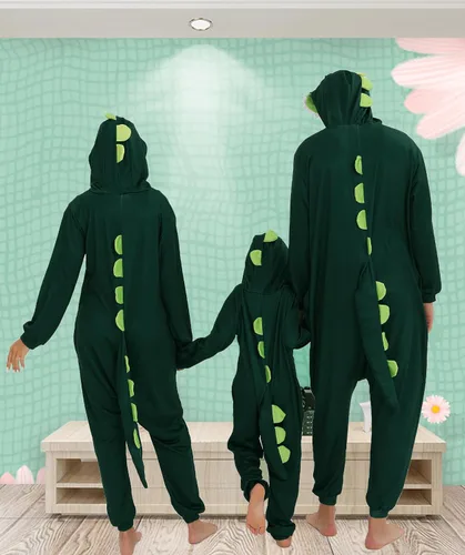 Vista 3 de Dinosaur Halloween Pajamas Family Animal Onesie Costume Cute Pjs for Adults Women Couples Kids Mens Girls and Boys