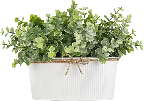 Vista 11 de Dahey Plantas artificiales de eucalipto en maceta para interiores, plantas falsas para decoración del hogar estilo granja, macetas de cerámica