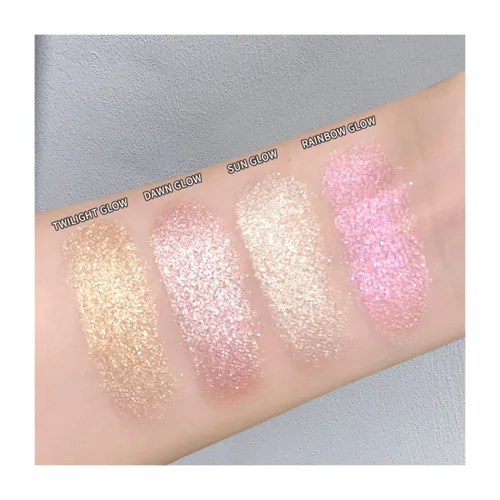 Vista 3 de ELESSY Paleta de Iluminador de Maquillaje Paleta de Iluminador Facial Paleta de Iluminador Facial de Larga Duración Paleta de Maquillaje Iluminador