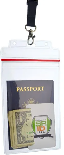 Vista 6 de Soportes para pasaporte – Paquete de 2 – Fundas resellables resistentes al agua y al desgarro y cordón de alta calidad – Inserto de 4 x 6 pulgadas
