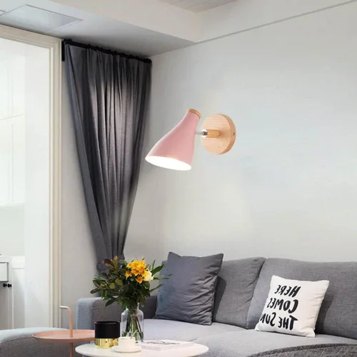 Vista 5 de Mengjay Aplique de pared rosa moderno, 15 x 15 x 17 pulgadas, dormitorio, LED, 60 W, E26, interior, montaje semiempotrado