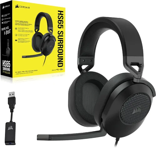 Vista 8 de Auriculares con cable para juegos multiplataforma Corsair HS65 Surround – Dolby Atmos – SonarWorks SoundID – Compatible con iCUE – PC, Mac, PS5