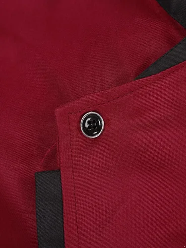 Vista 5 de Chaqueta de chef unisex para hombre, abrigo de chef para restaurante, cocina, hotel, hogar, uniforme de chef