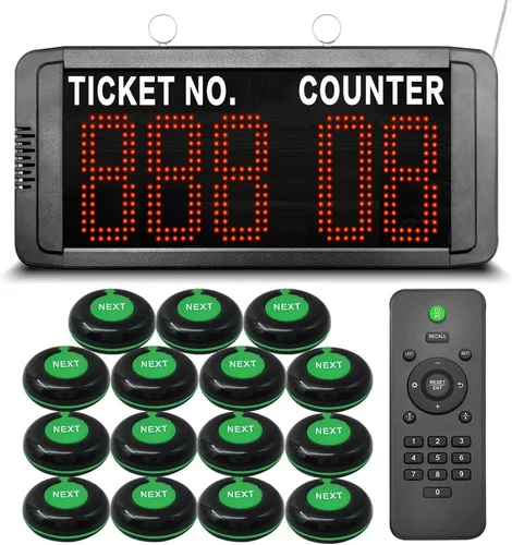 Vista 11 de Toma un sistema de llamadas inalámbrico de cola de máquina numérica para clientes con 1 pantalla de matriz de puntos LED, boleto de transmisión