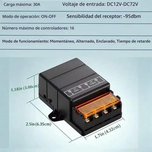 Vista 5 de Interruptor remoto inalámbrico de 12 V, CC 12 V/24 V/48 V/72 V/40 A.