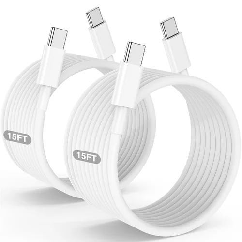 Vista 8 de Cable de carga rápida USB C a C de 240 W de largo de 10 pies, cable de carga tipo C a C para Apple iPhone 17 Pro Max/17 Air/16 Pro Max/16 Plus/15
