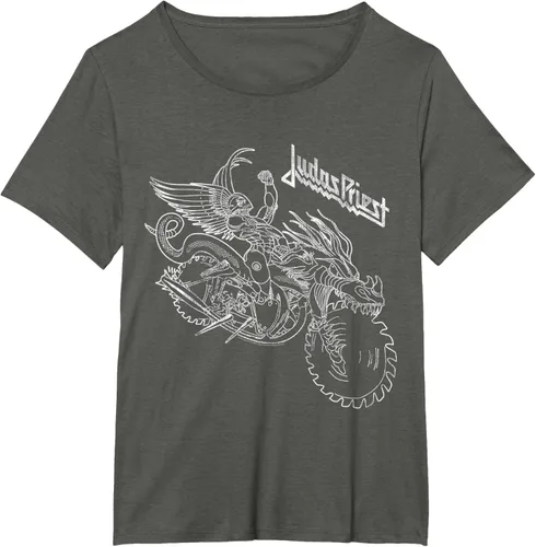 Vista 7 de Judas Priest - Camiseta de asfalto con estructura de alambre y analgésico, gris, S