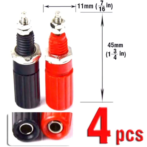 Vista 3 de CESS Conector de terminal de amplificador de poste de unión Banana Plug Jack Socket Panel/Conectores de montaje en chasis - Longitud: 1.8