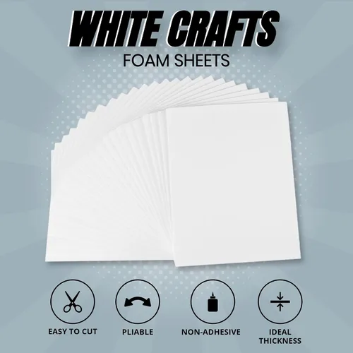 Vista 8 de (Blanco) 3.3 lbs Arcilla de espuma moldeable para cosplay con 24 hojas de espuma EVA Cosplay 9"x12