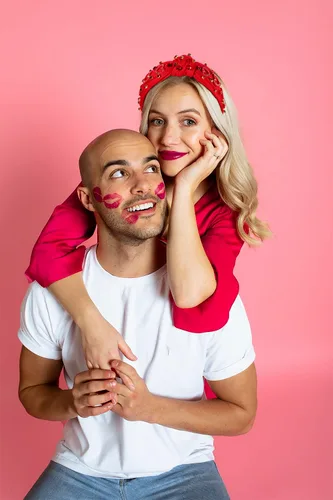 Vista 3 de MOLOCH Diadema de corazón rosa para mujer con diamantes de imitación, diadema de corazón con nudo de cristal, banda ancha de terciopelo a la moda