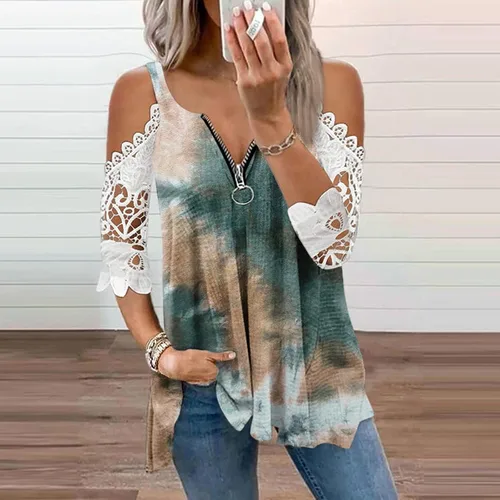 Vista 2 de Blouses for Women Dressy Casual 2023 Dressy 70s Beach Flowy Casual Outfits Casual Tops T-Shirts Blouses