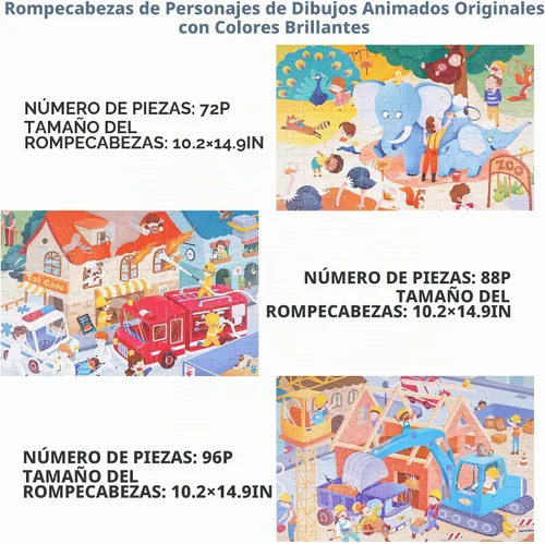Vista 2 de TOI Rompecabezas nivelados para niños de 5 a 8 años, aprendizaje preescolar