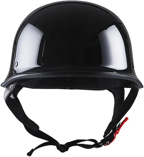 Vista 2 de 1Storm Casco de media cara para motocicleta, estilo alemán abierto, aprobado por DOT: HKY602 negro brillante Brillo negro