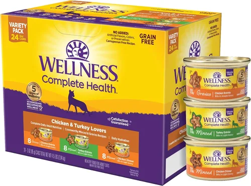 Vista 14 de Wellness Complete Health - Paquete variado de paté de comida húmeda enlatada para gatos adultos, natural, rica en proteínas, sin granos, favoritos