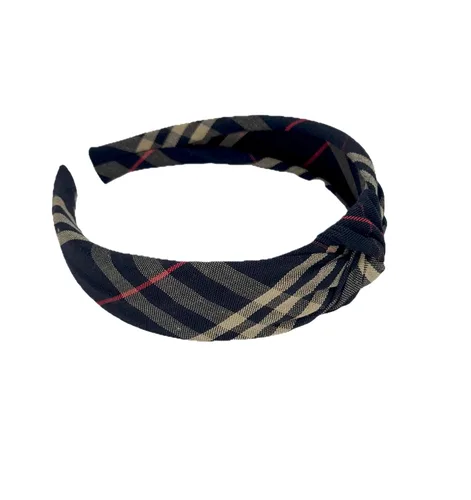Vista 21 de Diadema anudada de 1.25 pulgadas, uniforme escolar, a cuadros, acolchada, con nudo en la parte superior, diadema de uniforme (cuadros 120)