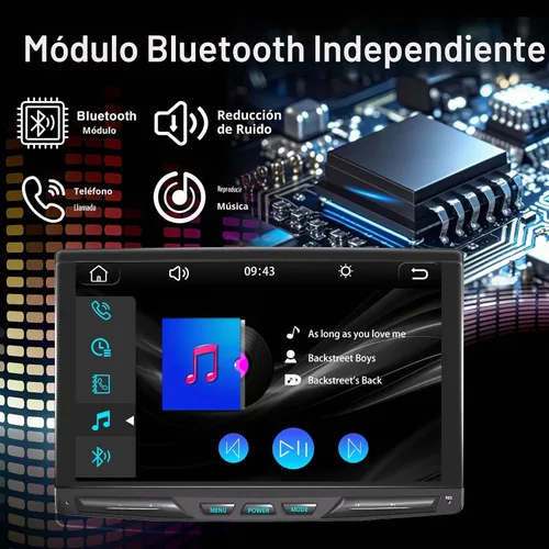 Vista 5 de Estéreo inalámbrico para automóvil de 10.1 pulgadas, desmontable y ajustable, Apple Carplay y Android Auto con pantalla táctil IPS de 1280 x 800