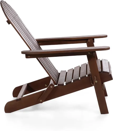 Vista 4 de Elk - Silla Adirondack de madera de eucalipto para patio al aire libre de 34 pulgadas de ancho para patio al aire libre, terraza, playa, jardín