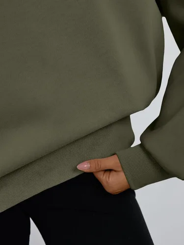 Vista 6 de Trendy Queen - Sudaderas para mujer, sudaderas con capucha de gran tamaño, cuello redondo, suéteres cómodos para otoño e invierno, ropa a la moda