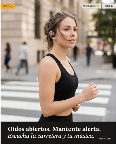 Vista 2 de TREBLAB X-Open - Auriculares inalámbricos True Open Ear de oído abierto, comodidad ligera, ajuste detrás de la oreja, sonido envolvente, micrófono