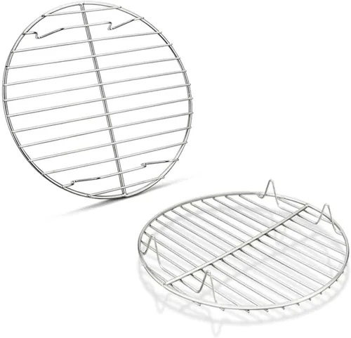 Vista 4 de TeamFar Juego de 2 estantes redondos de enfriamiento de 7½ pulgadas para hornear al vapor, acero inoxidable, saludable y apto para lavavajillas