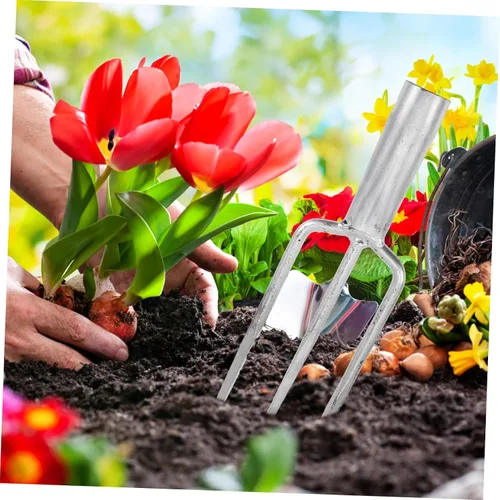 Vista 5 de Outanaya Herramienta de pesca de hierro Tenedor multiusos para pesca Jardinería Durable para deshierbar Diseño compacto