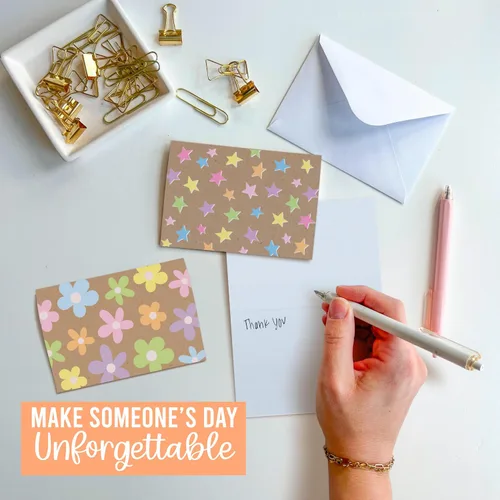 Vista 6 de 24 Blank Cards and Envelopes Blank Note Cards Stationery Designed in USA Colorful Vibrant 24 pcs