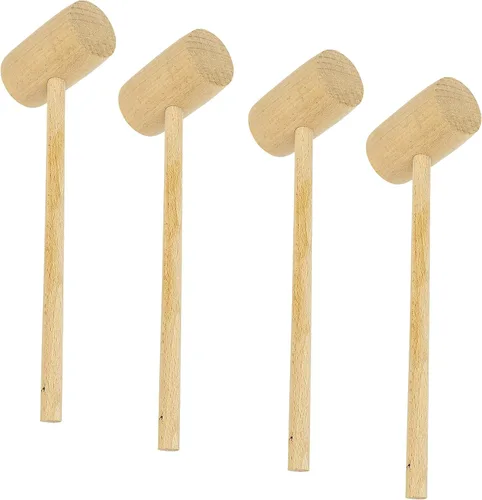 Vista 2 de Southern Homeware - Martillo de madera para galletas de mariscos, langosta y mariscos, juego de 4 unidades de madera dura