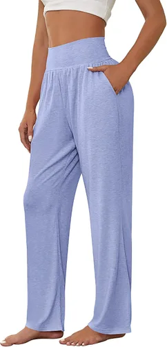 Vista 2 de Neer - Conjunto de 3 pantalones de yoga de pierna ancha para mujer - Pantalones deportivos cómodos, holgados, de cintura alta y casuales