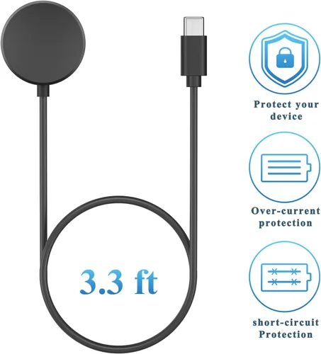 Vista 3 de Cable de carga compatible con cargador de reloj Samsung Galaxy, cable de carga USB tipo C para Samsung Galaxy Watch 7/6/5/5 Pro/Watch 4/4
