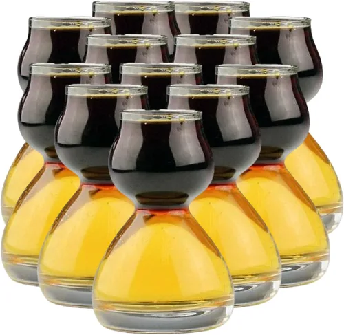Vista 10 de QUAFFER Vaso de chupito de doble burbuja – Jigger de chupito Chaser para tomas suaves y sabrosas – Divertidos vasos de chupito divididos únicos