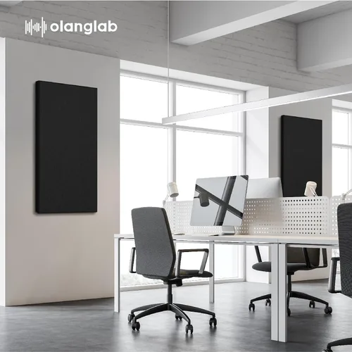 Vista 3 de Olanglab Paneles Acústicos Absorbentes de Sonido para Pared, Paquete de 2, Paneles de Amortiguación de Sonido de Fibra de Vidrio de 2'' 24''x48