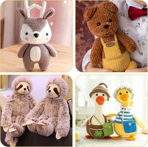 Vista 6 de Ojos de seguridad negros grandes de 16 ~ 1.181 in para Amigurumi Crochet Crafts Muñecas Hacer Animales de Peluche y Oso de Peluche