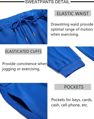 Vista 60 de COOFANDY Conjunto deportivo de 2 piezas para hombre, conjunto deportivo casual con capucha