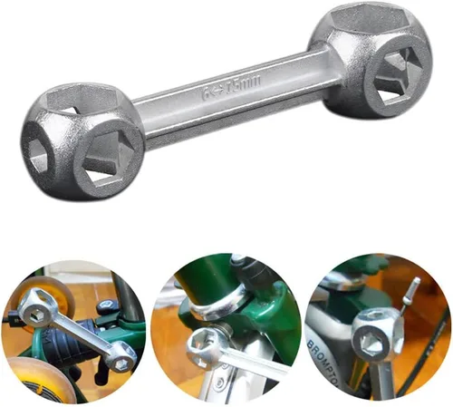 Vista 2 de SaiDian Llave hexagonal de hueso de perro, mini llave de bolsillo, herramienta de reparación de bicicleta, llave de bicicleta de metal, 0.236-0.472