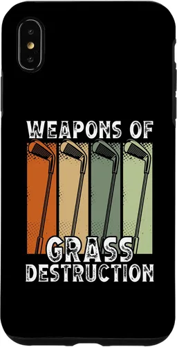Vista 7 de iPhone 15 Armas de destrucción de hierba Funda divertida para jugadores de golf